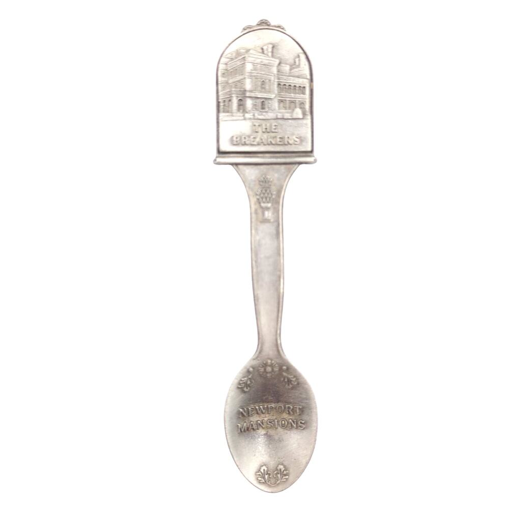 Vintage Newport Mansions Souvenir Spoon The Breakers Pewter Figural